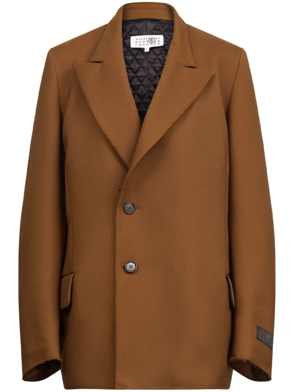 MM6 Maison Margiela Single-breasted Over-sized Blazer in Brown