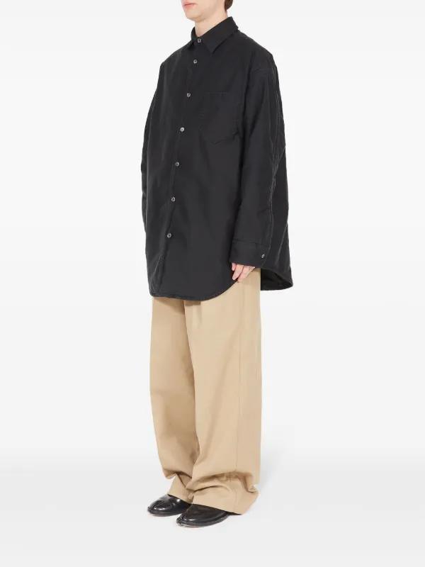 関税送料込★Maison Margiela ワイドスリーブシャツ Maison Margiela ロングスリーブ シャツ | ブラック | FARFETCH JP