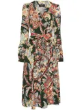 ETRO floral crepe wrap midi dress - Green