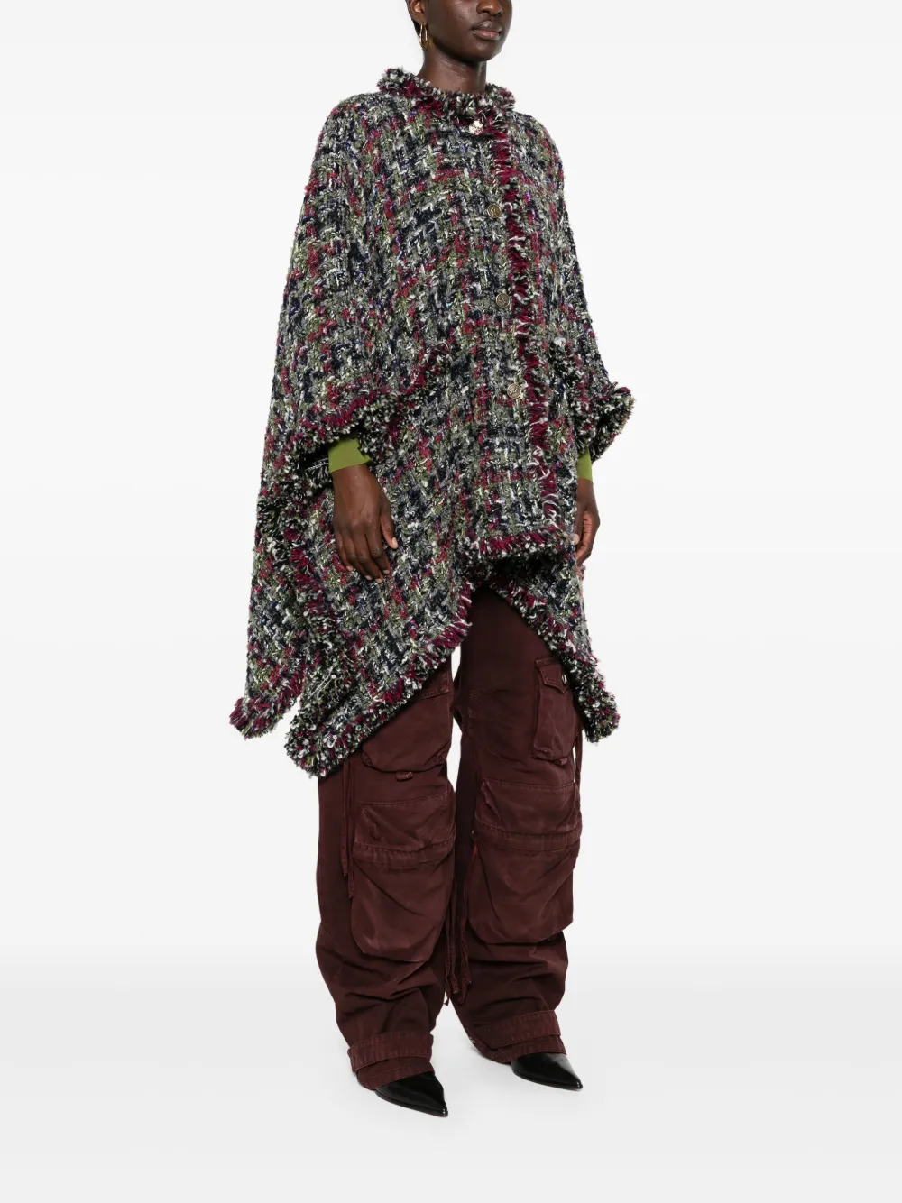 Affordable ETRO tweed buttoned cape Women
