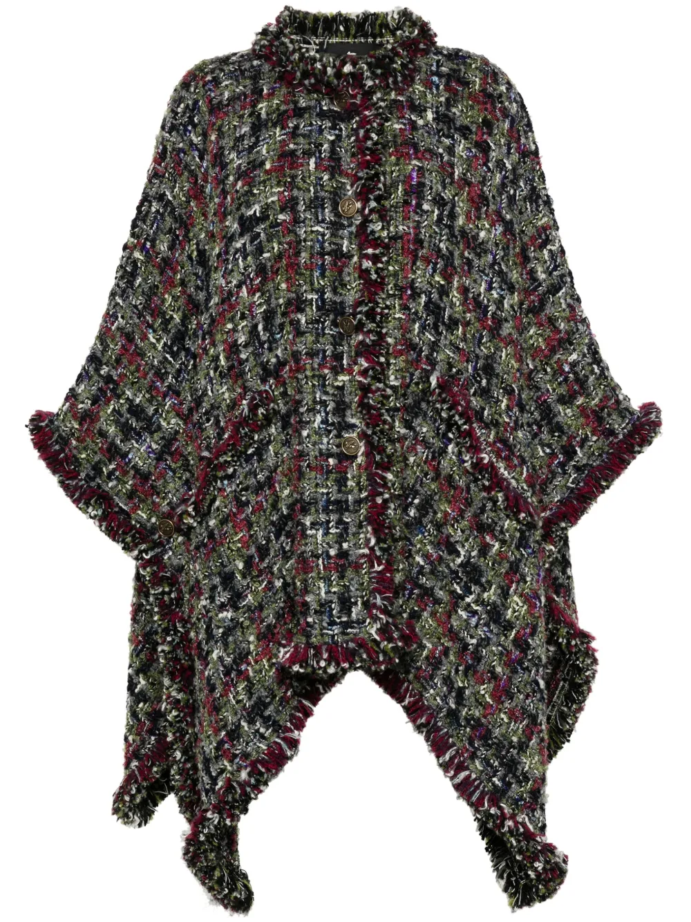 tweed buttoned cape