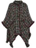 ETRO tweed buttoned cape - Green