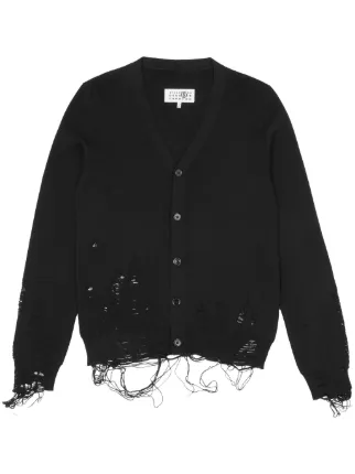 MM6 - maisonmargiela mm6カーディガン MM6 Maison Margiela ダメージ カーディガン | ブラック