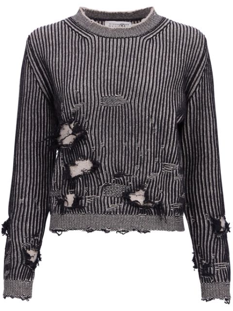 MM6 Maison Margiela distressed-effect knitted jumper Women