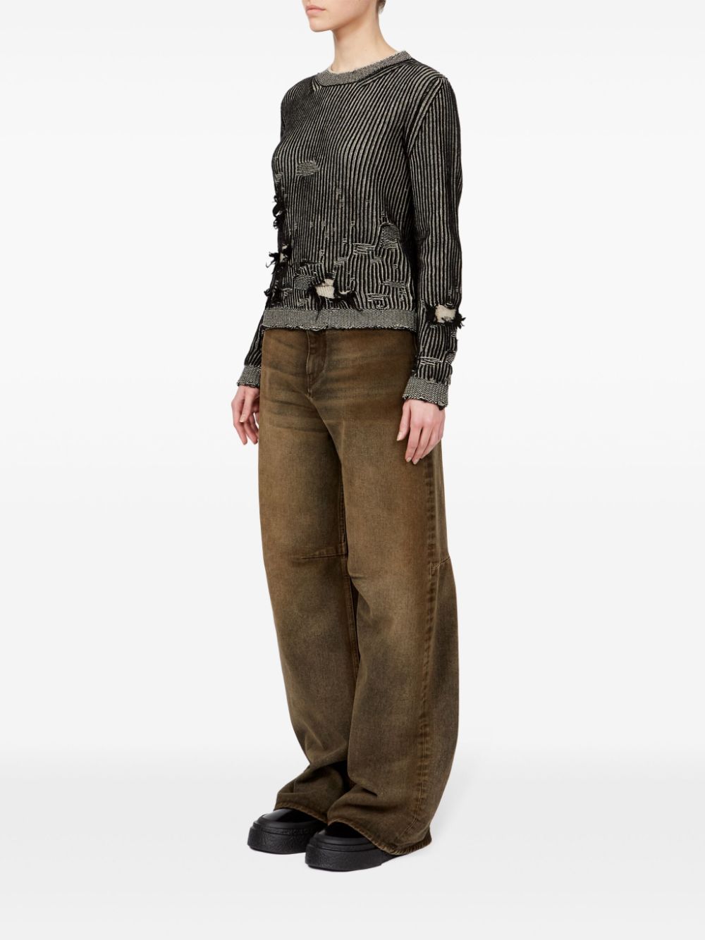 MM6 Maison Margiela distressed-effect knitted jumper Women