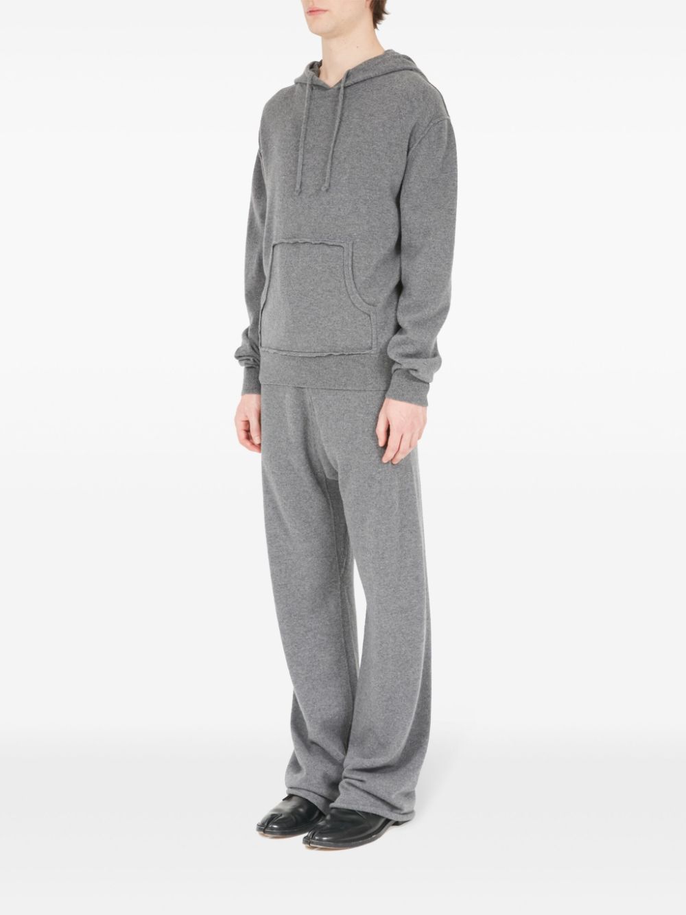 Maison Margiela pouch-pocket knitted drawstring hoodie Men