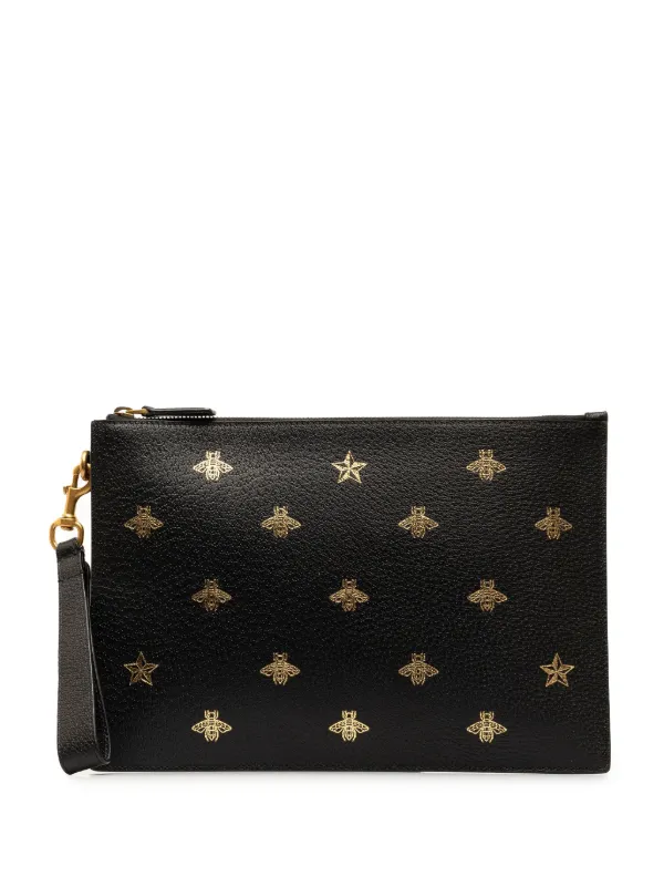 Gucci Pre Owned 2016 2023 Bee Star Leather Clutch Bag Farfetch