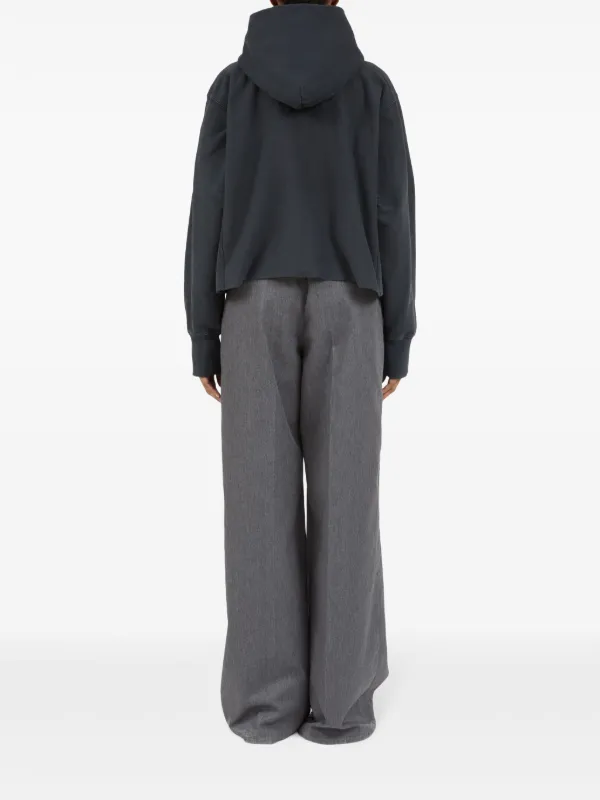 Maison Margiela logo-embroidered Cotton Hoodie | Grey | FARFETCH RO