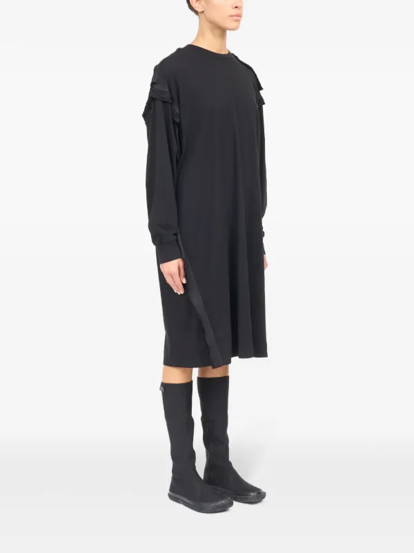 MM6 Maison Margiela long-sleeve Midi Dress | Black | FARFETCH GE