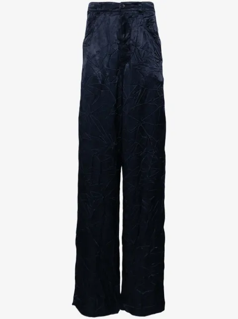 Balenciaga crinkled-finish wide-leg trousers