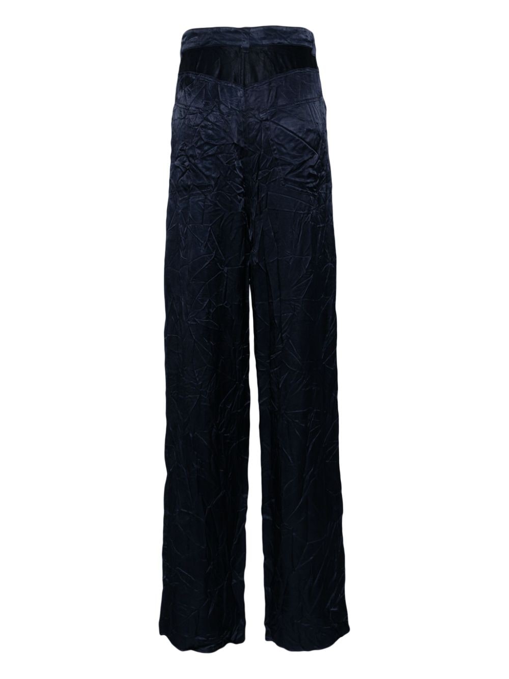 Balenciaga crinkled-finish wide-leg trousers - Blauw