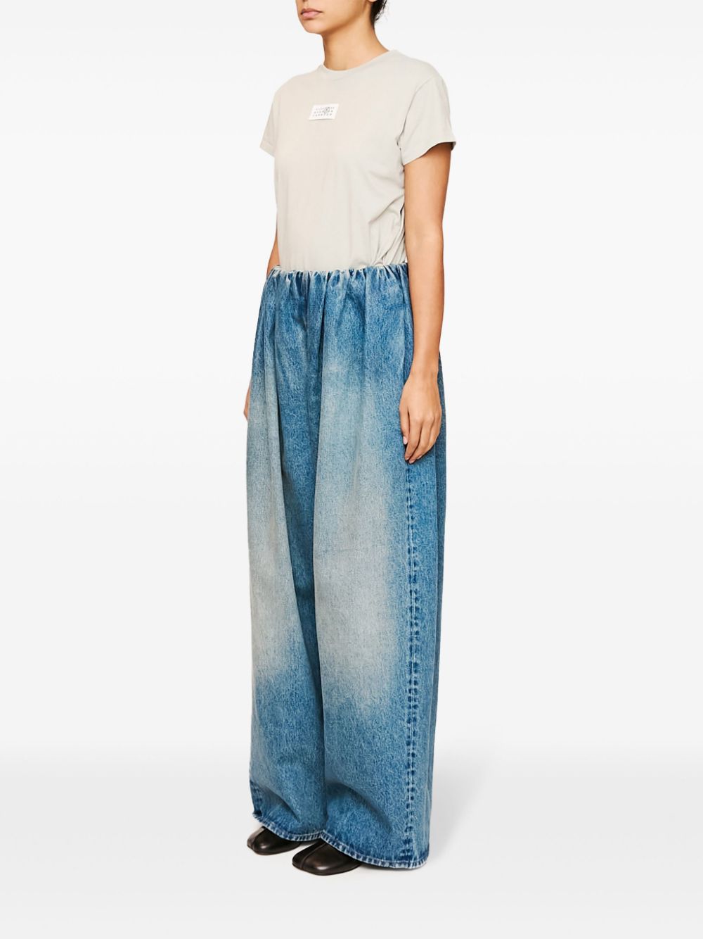 MM6 Maison Margiela blue denim pleated trousers Women