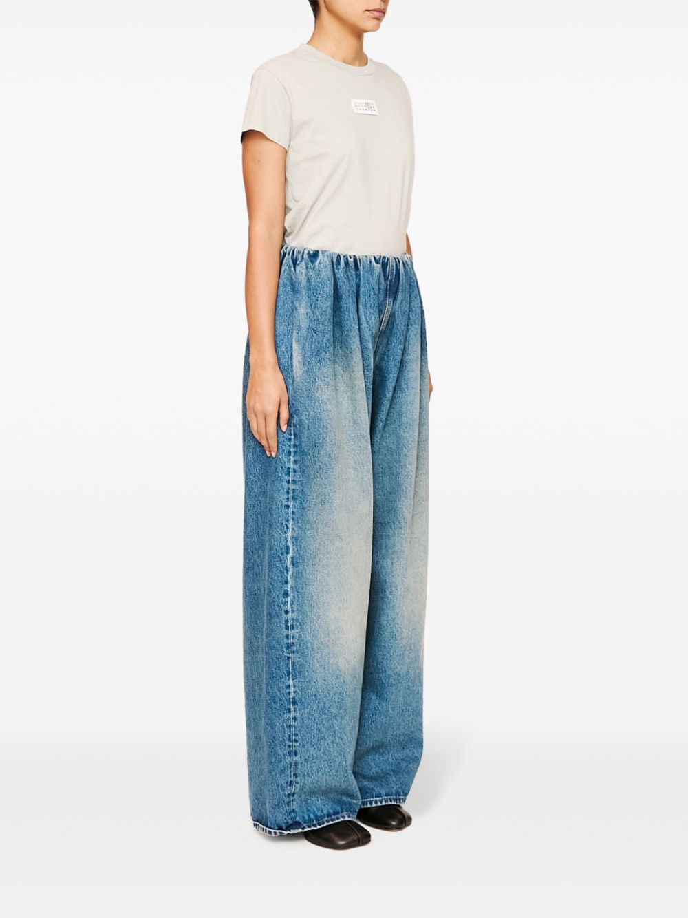 MM6 Maison Margiela blue denim pleated trousers Women