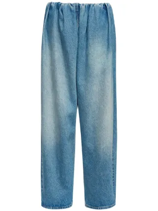 ◆Maison Margiela◆ プリーツ コットン ジーンズ ブルー MM6 Maison Margiela プリーツ デニムパンツ | ブルー | FARFETCH JP