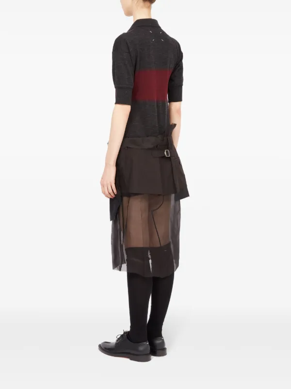 Maison Margiela cotton-wool Blend Midi Dress | Grey | FARFETCH