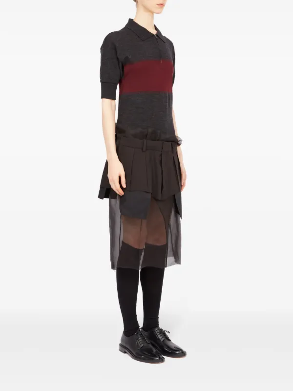 Maison Margiela cotton-wool Blend Midi Dress | Grey | FARFETCH