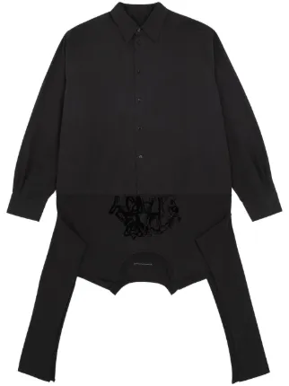MM6ドレスシャツ MM6 Maison Margiela コットン シャツドレス | ブラック | FARFETCH JP