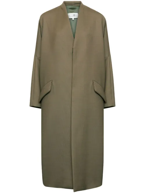 Blazer boutonné à design sans col - MM6 Maison Margiela - Modalova