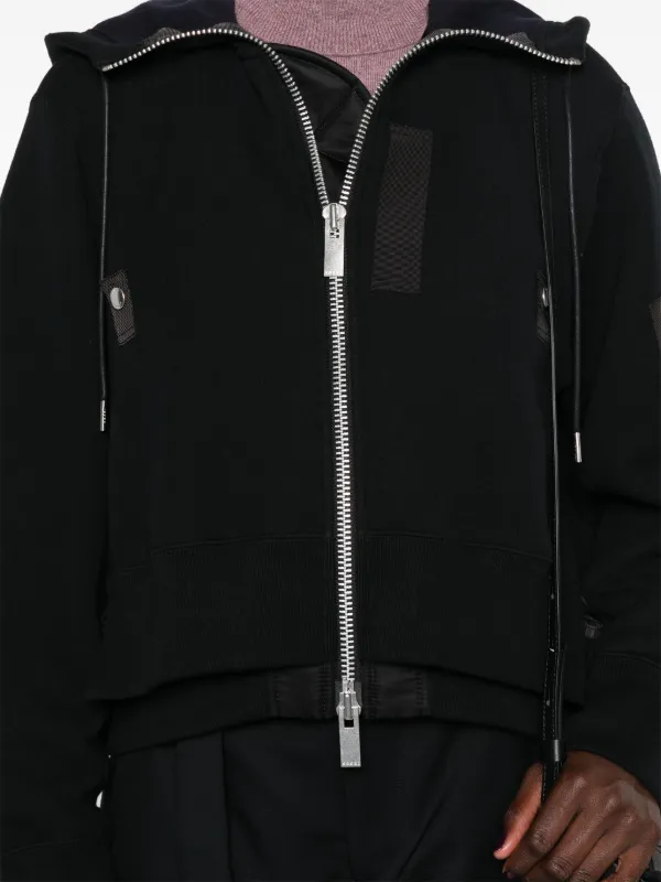 sacai Lace Ruffle Bomber Jacket レース サイズ1 Sacai Black Embroidered Lace Bomber Jacket Sacai