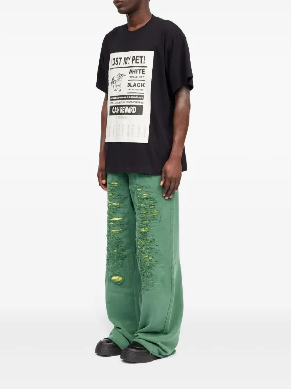 MM6 Maison Margiela/ロスト マイペット クルーネック Tシャツ MM6 Maison Margiela Lost My Pet Tシャツ | ブラック | FARFETCH JP
