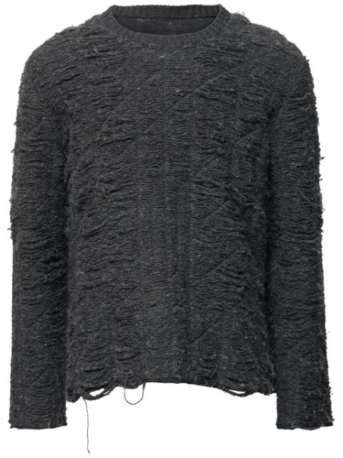 MM6 Maison Margiela distressed-effect crew-neck jumper Men