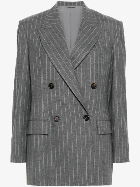 Brunello Cucinelli Blazer de lã risca de giz