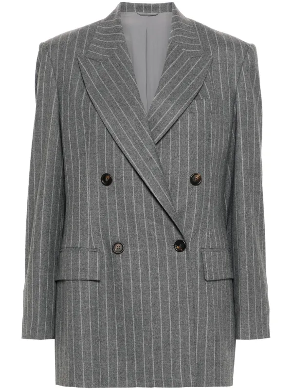 Brunello Cucinelli ストライプ ジャケット | グレー | FARFETCH JP