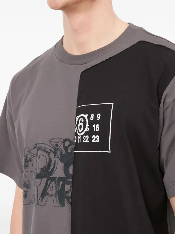 MM6 Maison Margiela Spliced Cotton Jersey T-shirt | Grey
