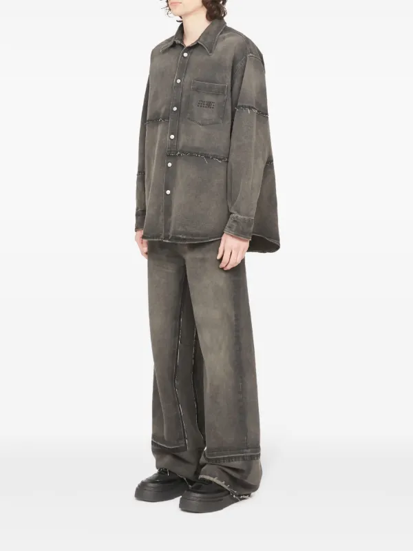 Maison Margiela（旧Maison Martin Margiela） - MM6 カットオフ ハーフスリーブ サファリ シャツ ジャケット MM6 Maison Margiela カットオフエッジ シャツ | グレー | FARFETCH JP