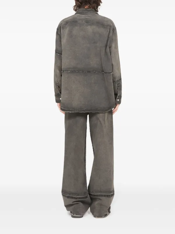 Maison Margiela（旧Maison Martin Margiela） - MM6 カットオフ ハーフスリーブ サファリ シャツ ジャケット MM6 Maison Margiela カットオフエッジ シャツ | グレー | FARFETCH JP