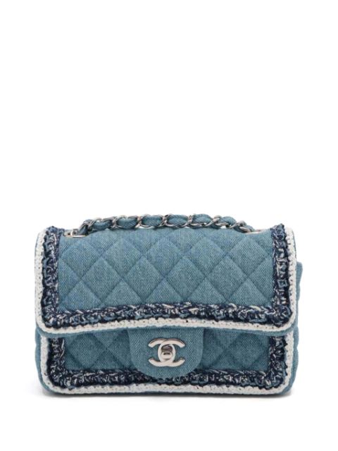 CHANEL 2018 denim quilted shoulder bag Women