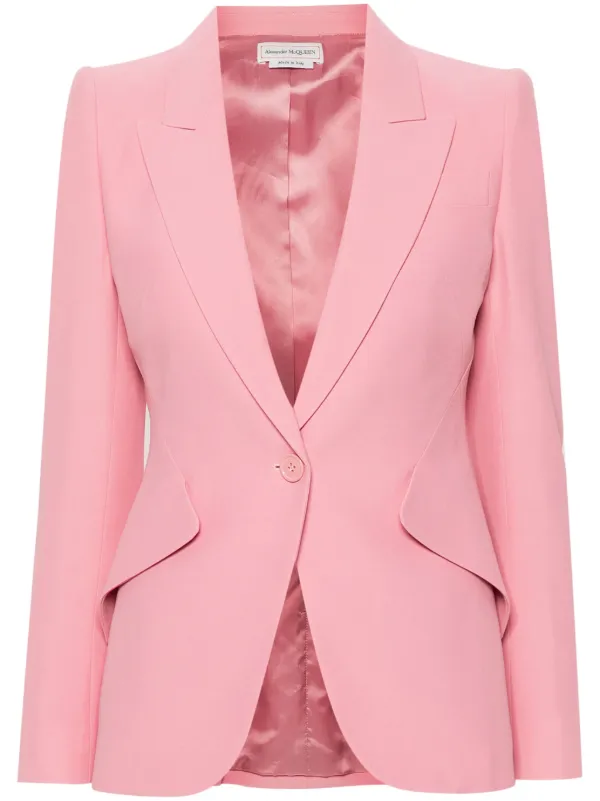 Alexander McQueen Crepe peak lapel Blazer Pink FARFETCH CA