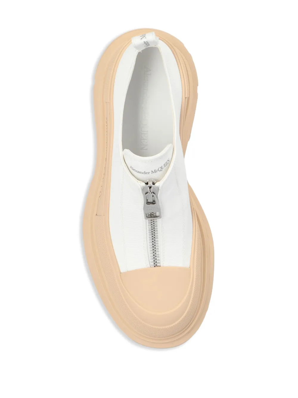 Alexander Mcqueen Women Two-tone Canvas Tread Slick Sneakers In 白色
