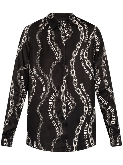 Versace Jeans Couture long-sleeve logo chain-print shirt