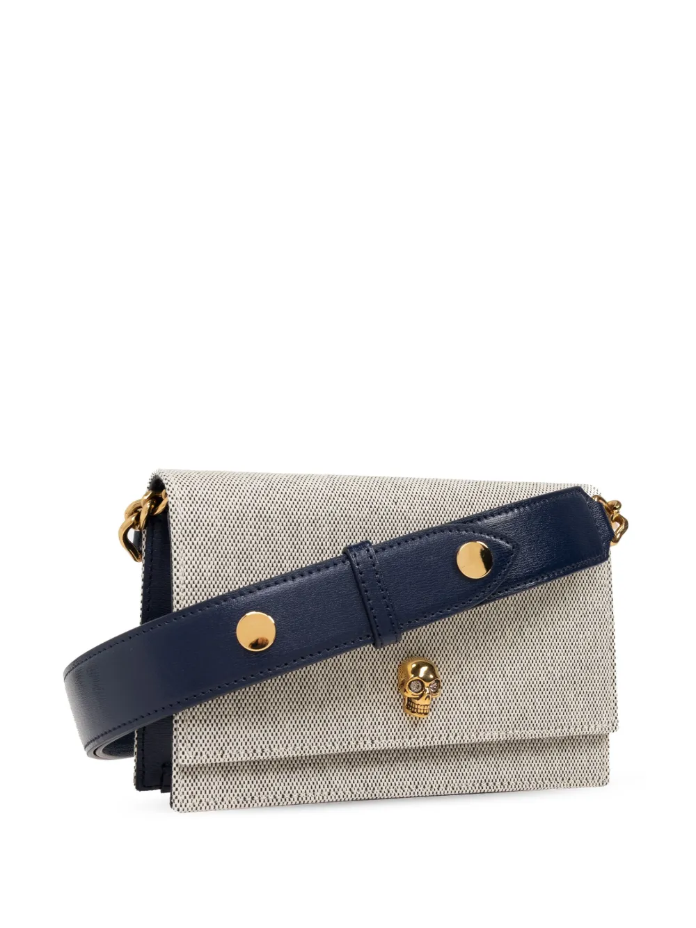 Alexander McQueen The Biker Skull kleine schoudertas Beige