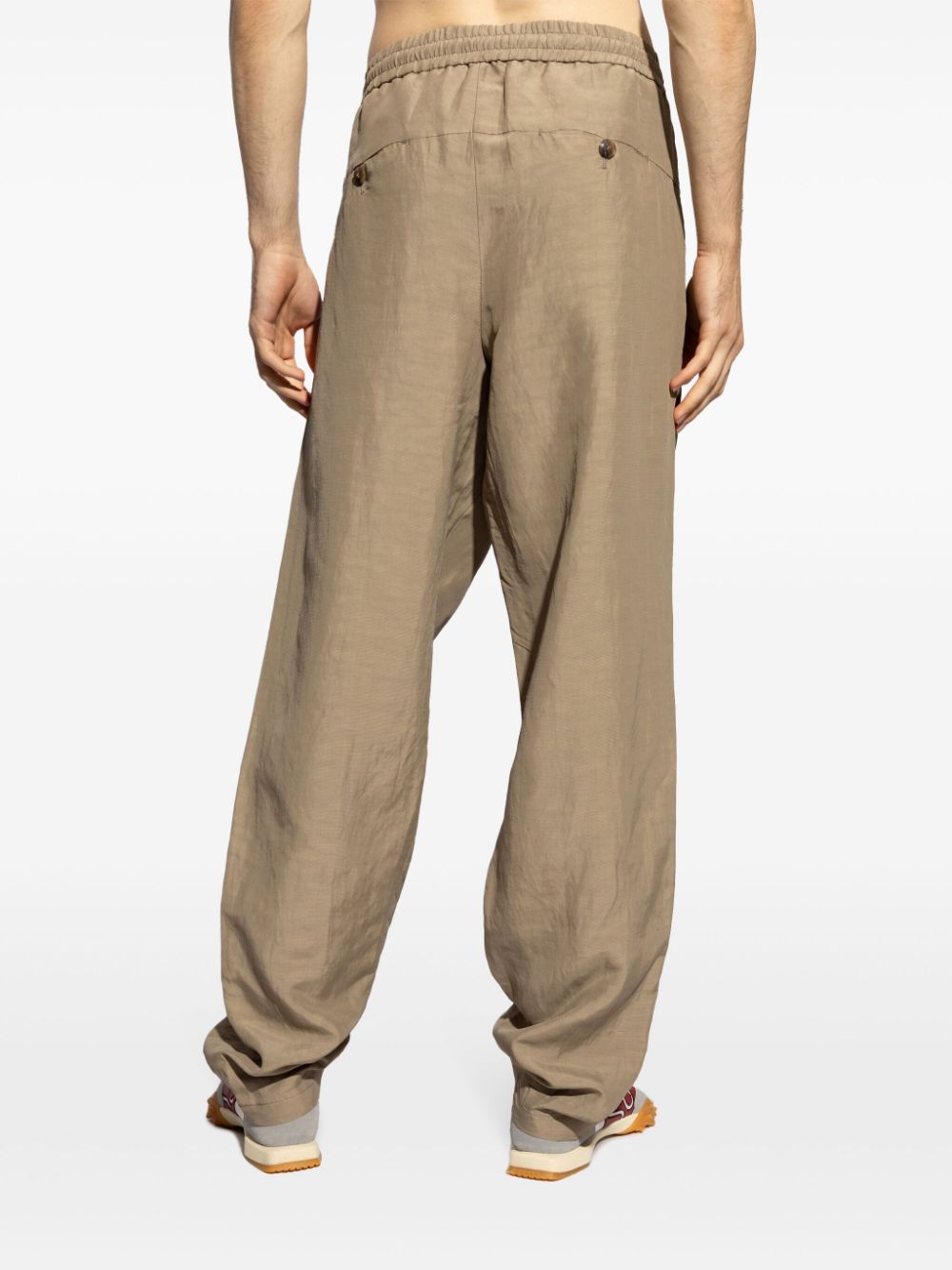 Giorgio Armani canvas single-darted trousers Men