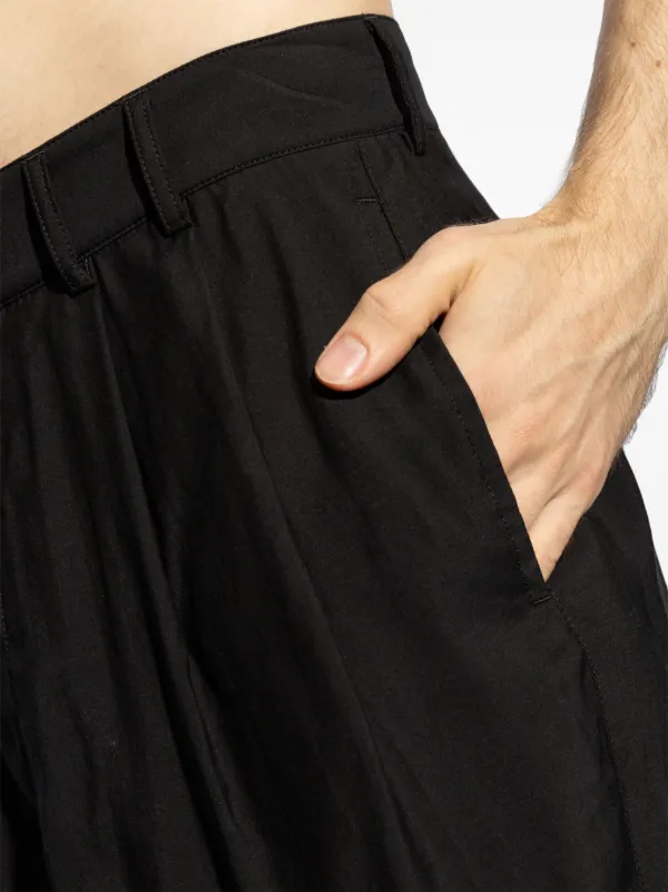 Giorgio Armani Wide Leg Bermuda Shorts | Black | FARFETCH