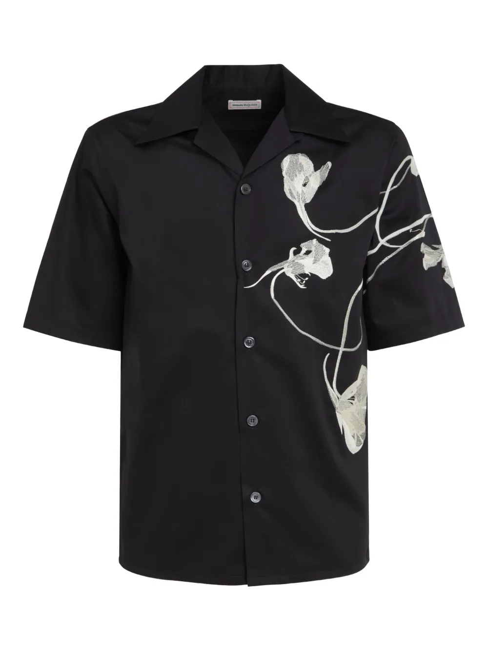 Alexander McQueen Overhemd met bloemenprint Zwart