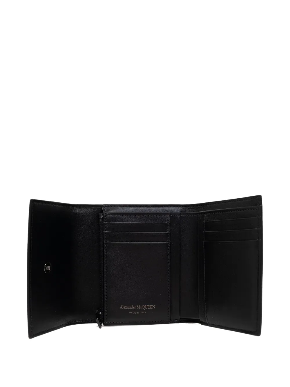 Alexander Mcqueen Stud-embellished Skull-charm Wallet In White