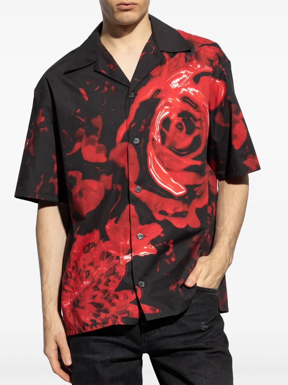 Alexander McQueen Overhemd van biologisch katoen Zwart
