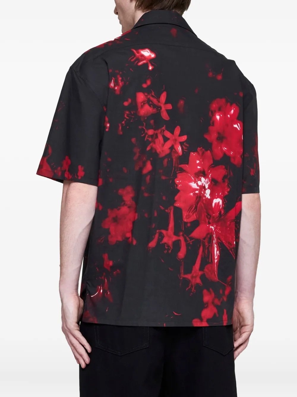 Alexander McQueen Dutch Flower Organic Cotton Shirt | Black | FARFETCH
