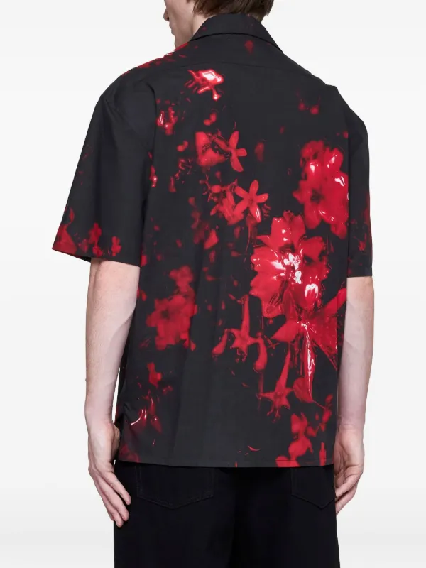 Alexander McQueen Dutch Flower Organic Cotton Shirt | Black | FARFETCH
