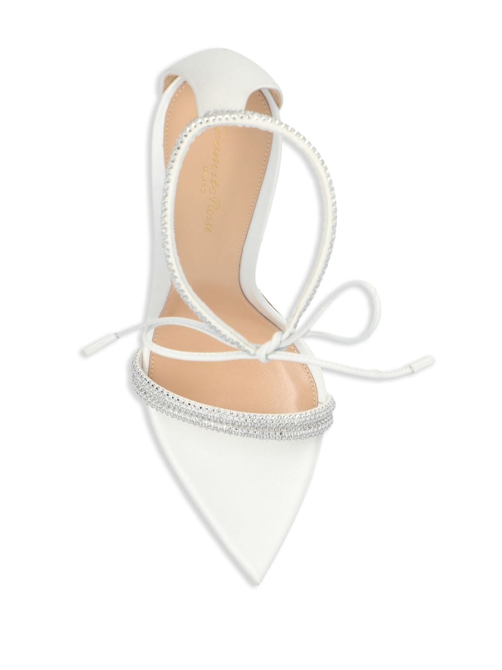 Shop Gianvito Rossi Crystal Embellished 115mm Sandals In White