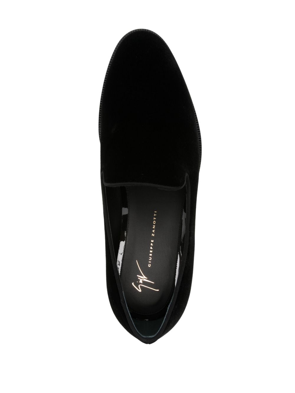 Giuseppe Zanotti Jean fluwelen loafers met ronde neus Zwart