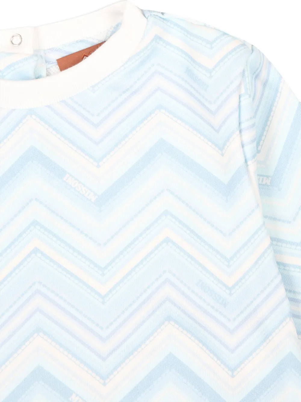 Missoni Chevron-print Cotton Sweatshirt In Blue