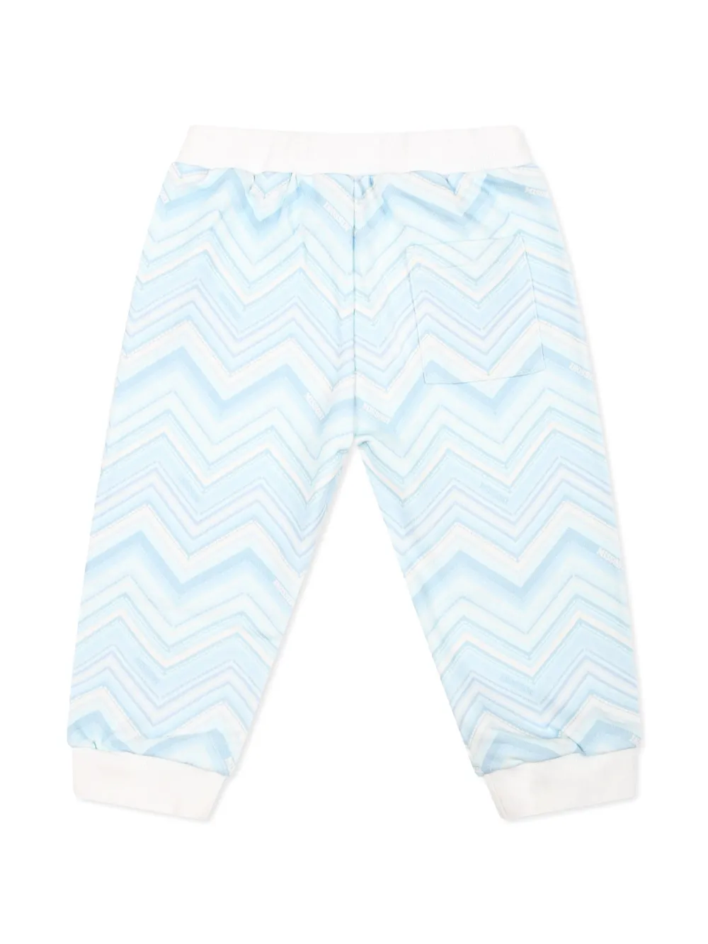 Missoni Kids chevron-print cotton track pants - Blauw