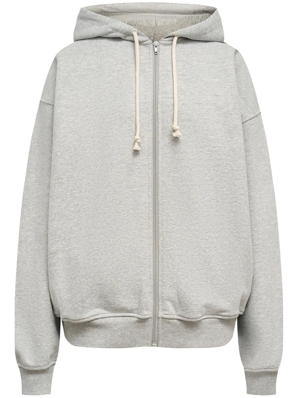 12 STOREEZ mélange-effect zip-up hoodie | Grey | Image 1