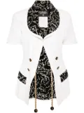 CHANEL Pre-Owned 1993 contrasting-trim linen jacket - White