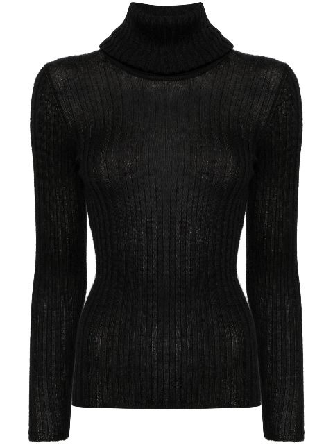 HOT SALE CHANEL 1997 ribbed cashmere-silk jumper Women