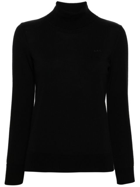 A.P.C. logo-embroidered wool jumper Women